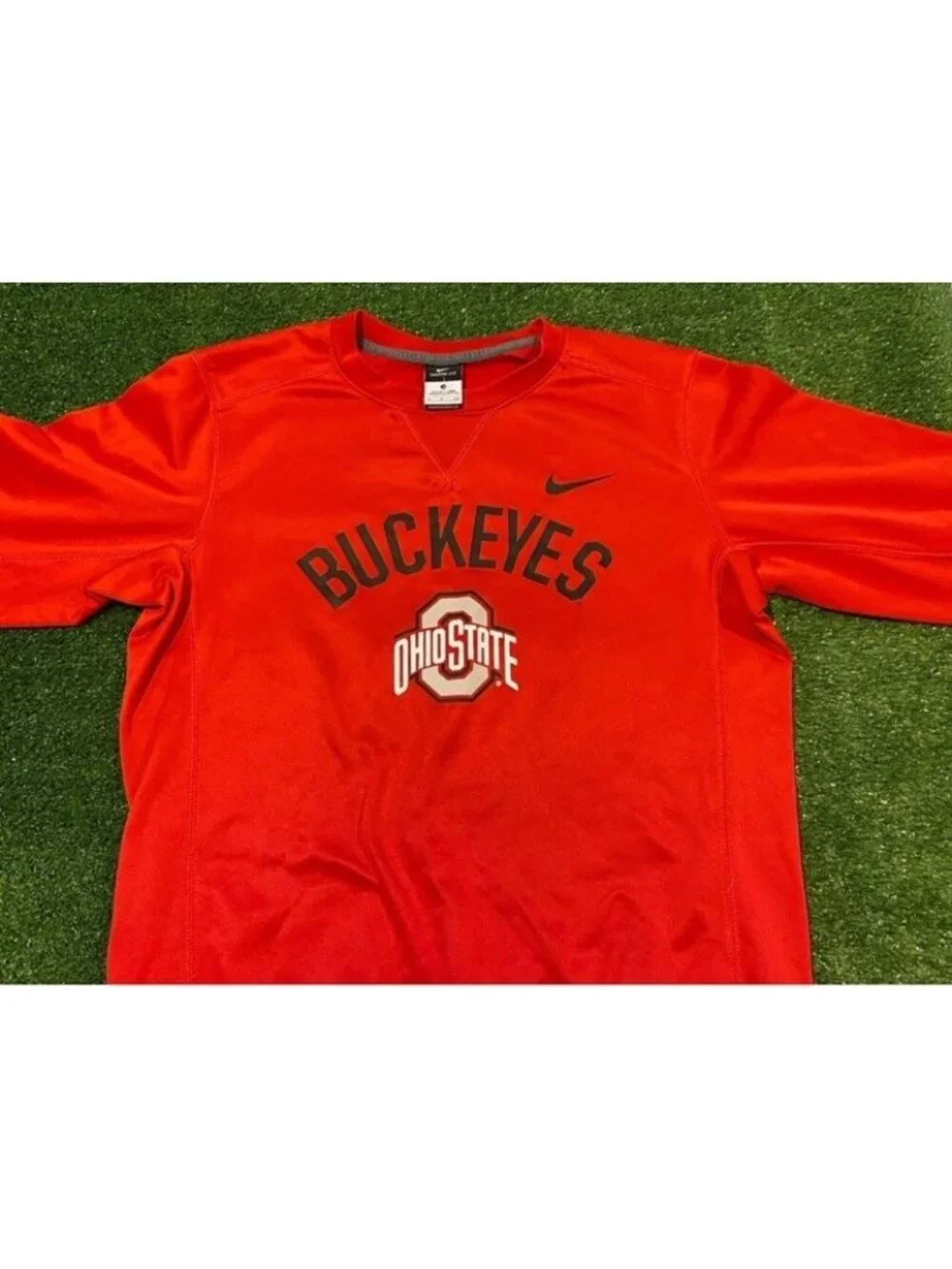 Ohio State Buckeyes sweatshirt mens small red nike crewneck dri fit football OSU